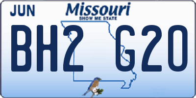 MO license plate BH2G2O