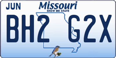 MO license plate BH2G2X