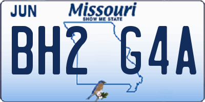 MO license plate BH2G4A