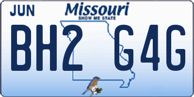 MO license plate BH2G4G