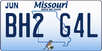 MO license plate BH2G4L