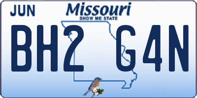 MO license plate BH2G4N