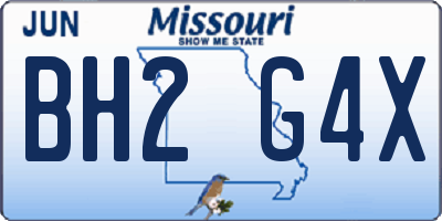 MO license plate BH2G4X