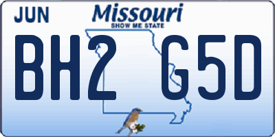 MO license plate BH2G5D