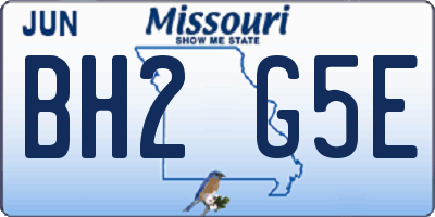 MO license plate BH2G5E