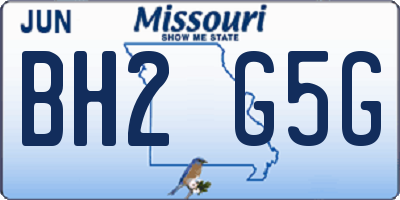 MO license plate BH2G5G