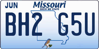 MO license plate BH2G5U