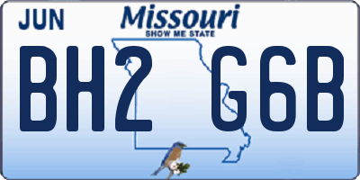 MO license plate BH2G6B