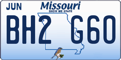 MO license plate BH2G6O