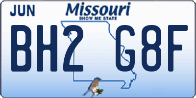 MO license plate BH2G8F