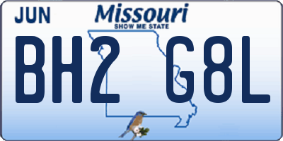MO license plate BH2G8L