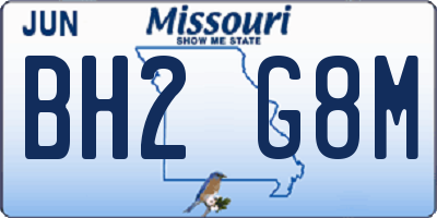 MO license plate BH2G8M