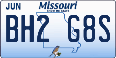 MO license plate BH2G8S