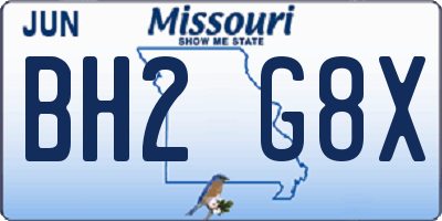 MO license plate BH2G8X