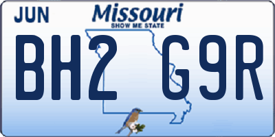 MO license plate BH2G9R