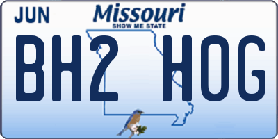 MO license plate BH2H0G
