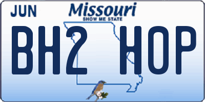 MO license plate BH2H0P