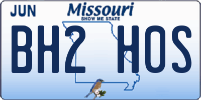 MO license plate BH2H0S