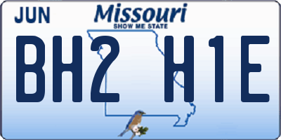 MO license plate BH2H1E