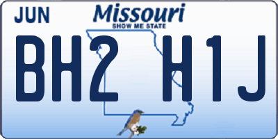 MO license plate BH2H1J