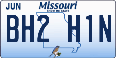 MO license plate BH2H1N
