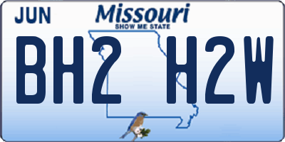 MO license plate BH2H2W