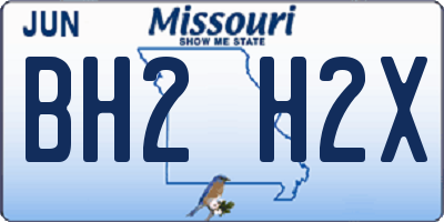 MO license plate BH2H2X