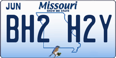 MO license plate BH2H2Y