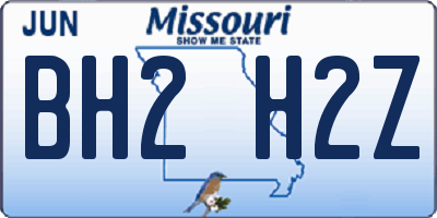 MO license plate BH2H2Z