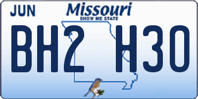 MO license plate BH2H3O