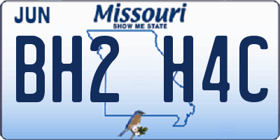 MO license plate BH2H4C