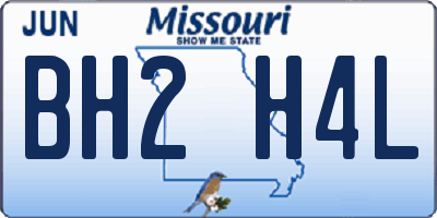 MO license plate BH2H4L