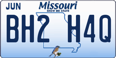 MO license plate BH2H4Q