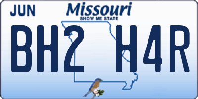 MO license plate BH2H4R
