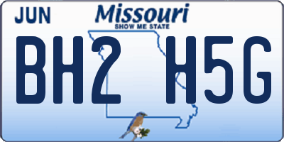 MO license plate BH2H5G