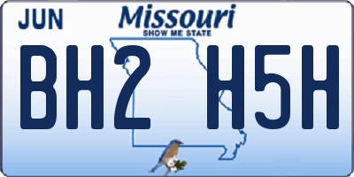 MO license plate BH2H5H