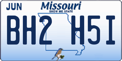 MO license plate BH2H5I