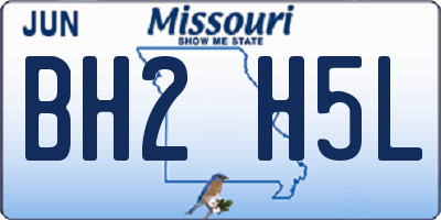 MO license plate BH2H5L