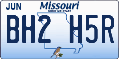 MO license plate BH2H5R