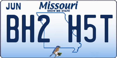 MO license plate BH2H5T