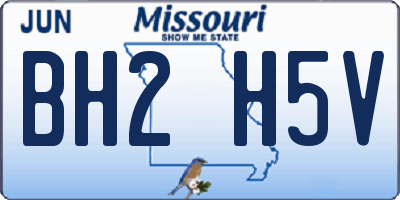 MO license plate BH2H5V
