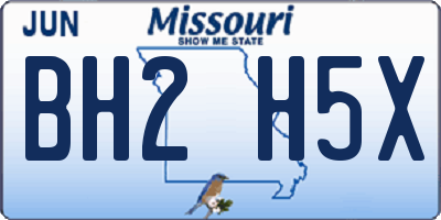 MO license plate BH2H5X