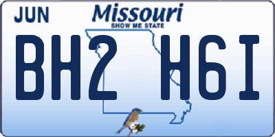 MO license plate BH2H6I