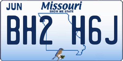 MO license plate BH2H6J