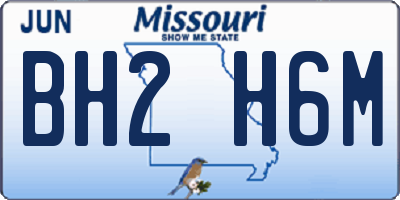 MO license plate BH2H6M