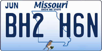 MO license plate BH2H6N