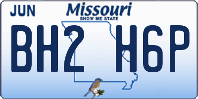 MO license plate BH2H6P