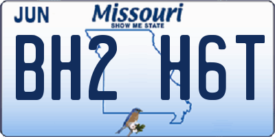 MO license plate BH2H6T