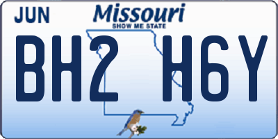 MO license plate BH2H6Y