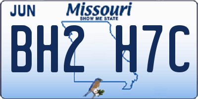MO license plate BH2H7C